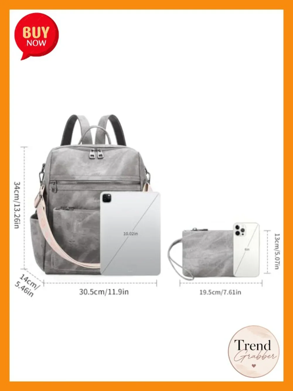 Women's PU Leather Convertible Backpack Purse Multi-Pocket Travel Handbag